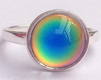 Silver Star of Romance - Mood Ring - 12 mm - Sterling Silver 925