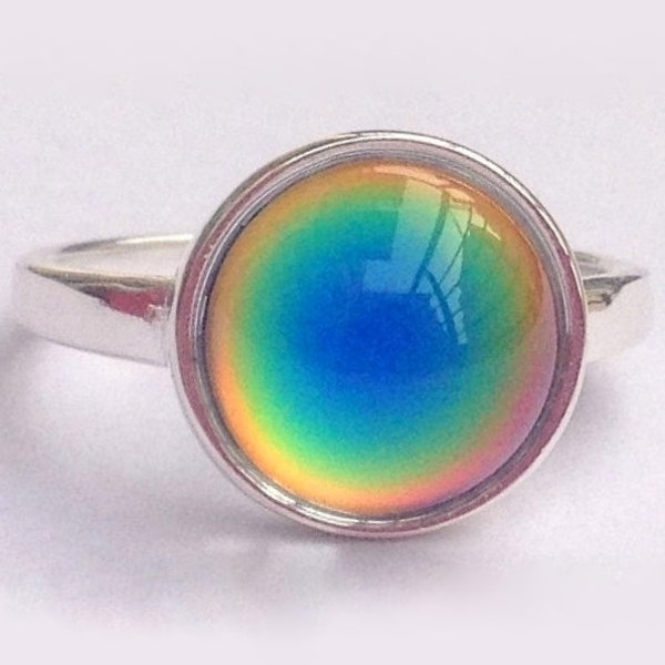 Silver Star of Romance - Mood Ring - 12 mm - Sterling Silver 925