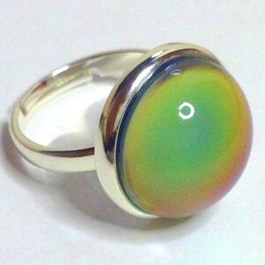 Rising Sun - Mood Ring - Adjustable - 16 mm - Sterling Silver 925