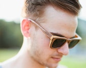 Colorful Brown Wood Sunglasses, 7-Ply Wooden Eyewear, Recycled Skateboard Wood Sunglasses - LKBR