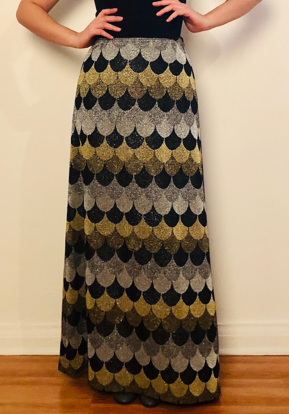 60's Maxi Metallic Skirt