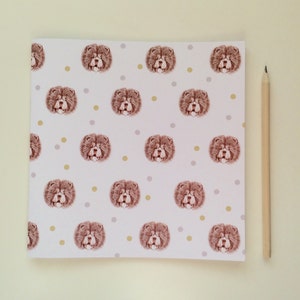 Recycled Illustrated Chow Chow Square Notebook - Large