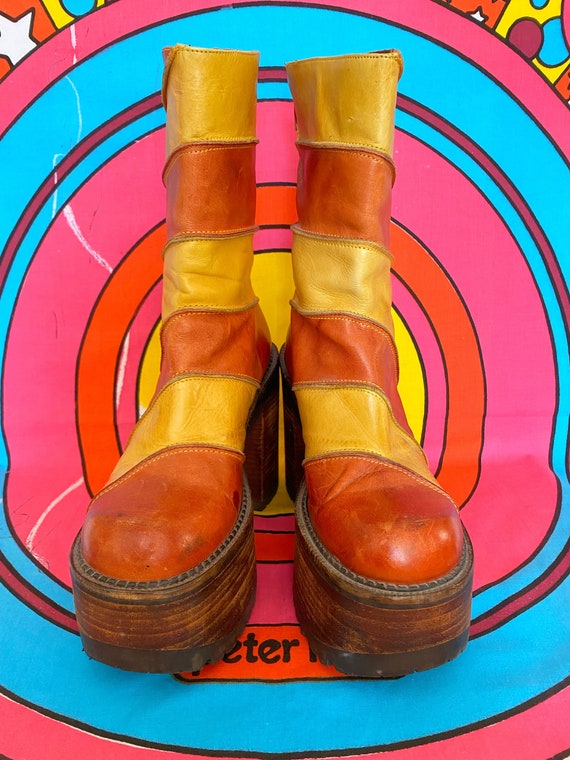 Rare Mega Platform Chunky Boots Y2K 70s 90s - image 4