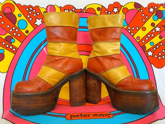 Rare Mega Platform Chunky Boots Y2K 70s 90s - image 2