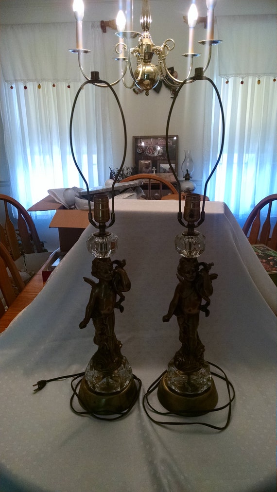 bronze cherub table lamp
