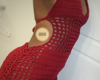 CROCHET PATTERN pdf file only| Oniwo sexy crochet cover-up dress pattern | Sizes xs - xl