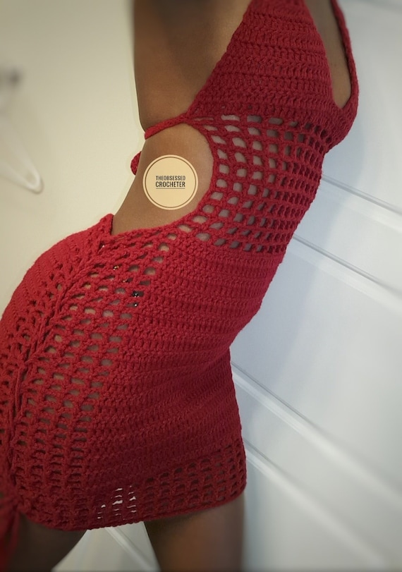 red crochet cover up dress Cozumel Dress