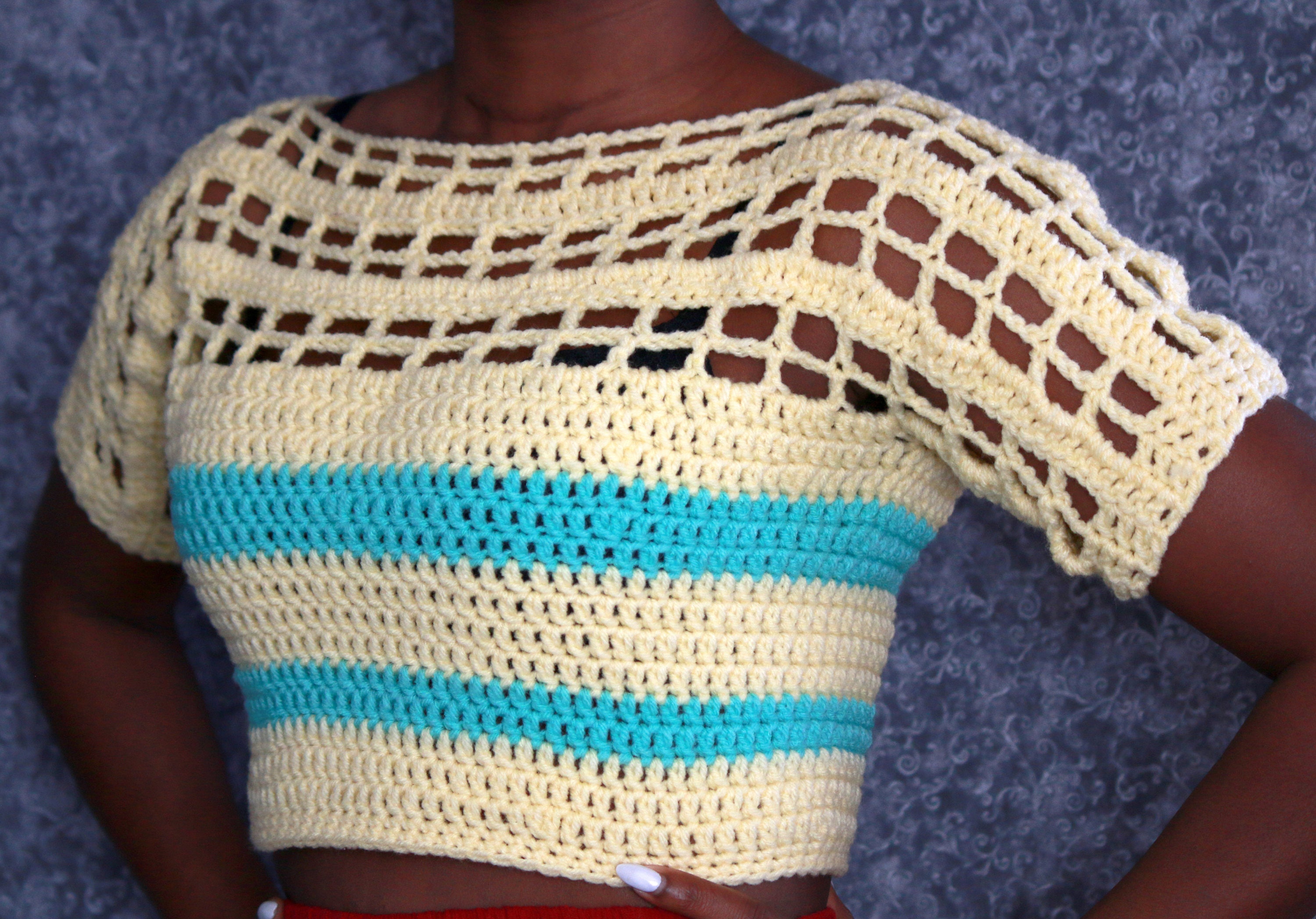 Crochet Top Pattern Flirty Crochet Crop Top Pattern Written Etsy Canada
