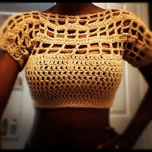 CROCHET PATTERN - pdf file only | Flirty Crochet Crop Top Pattern | Sizes XS - L