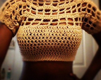 CROCHET PATTERN - pdf file only | Flirty Crochet Crop Top Pattern | Sizes XS - L