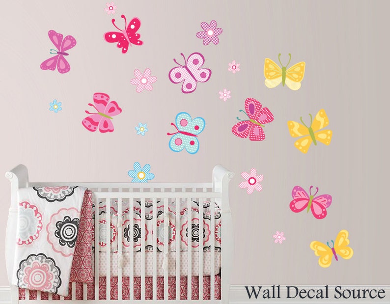 Butterflies Wall Sticker Butterflies Decals flower Wall Etsy
