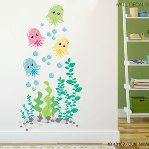 Nursery Jellyfish Vinyl Decal - Bathroom Under the Sea Vinyl Stickers - Jellyfish Stickers - Jellyfish Decal - Jellyfish Wall Decal