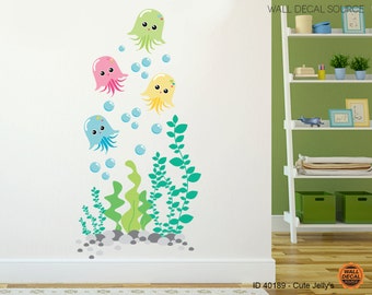 Nursery Jellyfish Vinyl Decal - Bathroom Under the Sea Vinyl Stickers - Jellyfish Stickers - Jellyfish Decal - Jellyfish Wall Decal