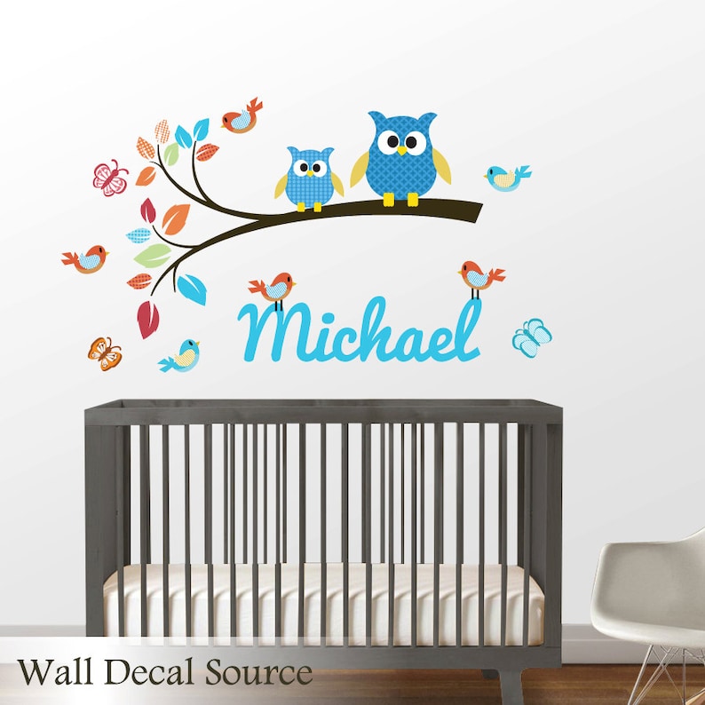 Branch Wall Decal Nursery Branch Decal Owls on Branch Etsy