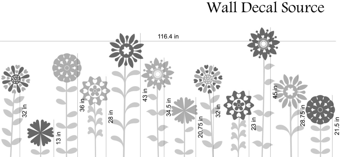 Flower Wall Decal Floral Wall Decor Vinyl Wall Decor Etsy