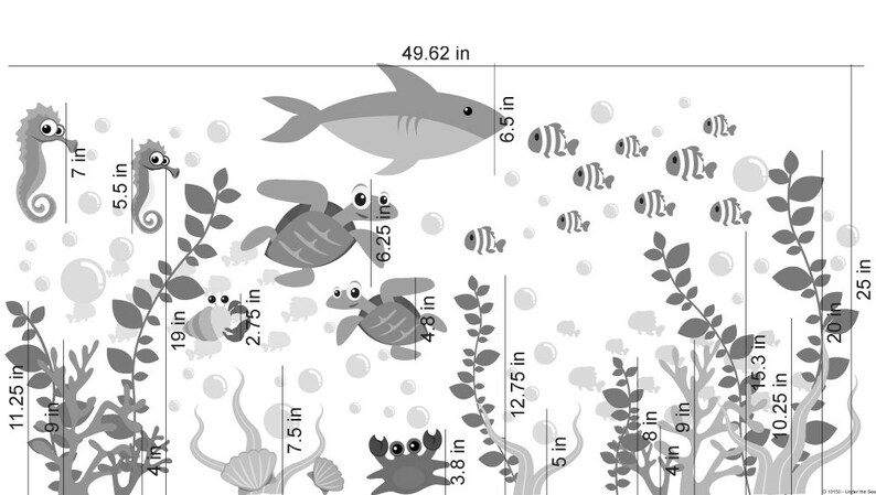 Under the Sea Theme Nursery Decals Beach Themed Wall Decals Fish Vinyl Wall Stickers Under the Ocean Wall Decal Ocean Wall Decal