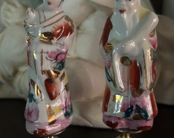 Famille Rose Chinoiserie Lamp Finials A Pair
