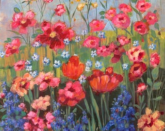 Original Painting “Garden Morning” 18x24” By Linda Radakovich