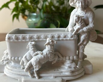 Vintage Bisque Porcelain Figural  Vase or Desk Accessory
