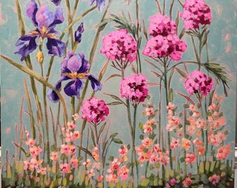 Original Painting “Iris Queen” By Linda Radakovich 24x30” Gallery Wrapped Canvas