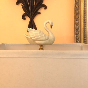 Lenox Porcelain Swan Lamp Finial Decorative Lighting Accessory