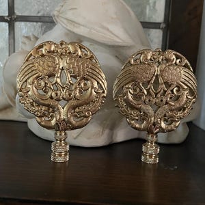 A Pair Of Chinoiserie Golden Lamp Finials