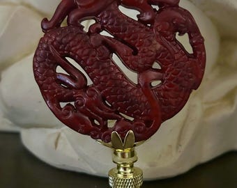 Chinoiserie Lamp Finial Asian Decorative Lighting Accessory