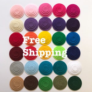 Free Shipping, 100 Felt Circles, 1/4"- 5", Die Cut Felt Circles, Choose your Color and Size,