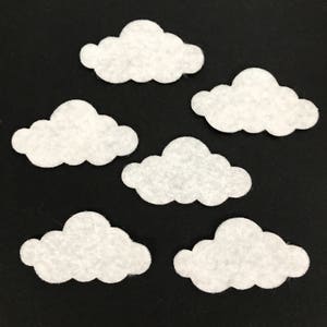 50 Die cut felt Clouds, 1" x 2" or 1.125"x 2.25" clouds Scrapbooking, Wax dipping Garland supplies, Embellishments