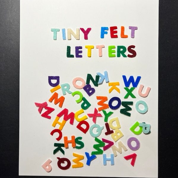 Iron - on Felt, No sew,  0.65" Upper Case Letters Tiny Letters  Alphabet