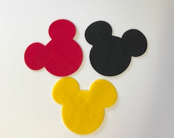 May include: Three felt Mickey Mouse ears in red, black and yellow.