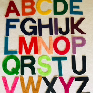 3 1/2 inch Felt Alphabet, Upper Case Letters  Die Cut Felt Letters and Numbers.