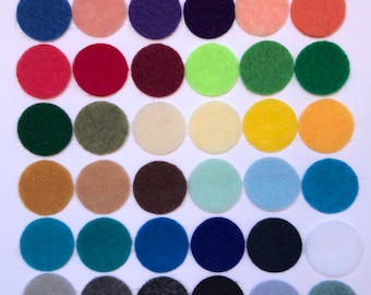 30 Felt Circles, Assorted Colors, Die Cut Embellishments (0.25-5 inch)