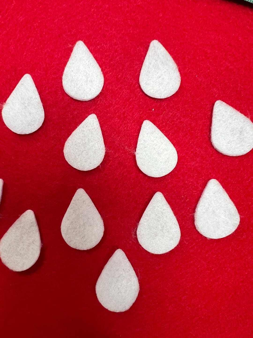 Felt A Rip 100 Die Cut Rain Tear Drops 1 Inch by 3/4