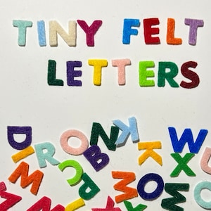 Iron - on Felt, No sew,  0.65&quot; Upper Case Letters Tiny Letters  Alphabet