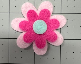 2 inch Felt Flowers, 7 petal flowers, Daisy, Choose your Color and Size