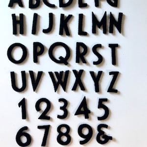 Adhesive felt, 1 inch Felt Letters, All upper case Alphabets or Numbers, Choose your Color