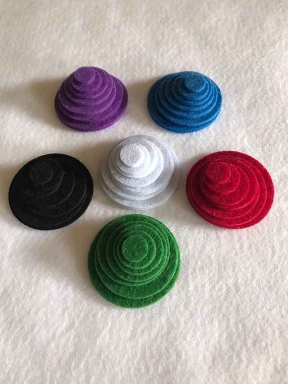 7 Size Felt Circles, 3mm Thick Felt Circles, 0.5, 0.75, 1, 1.25, 1.5, 1.75,  2 Die Cut Felt Circles, 