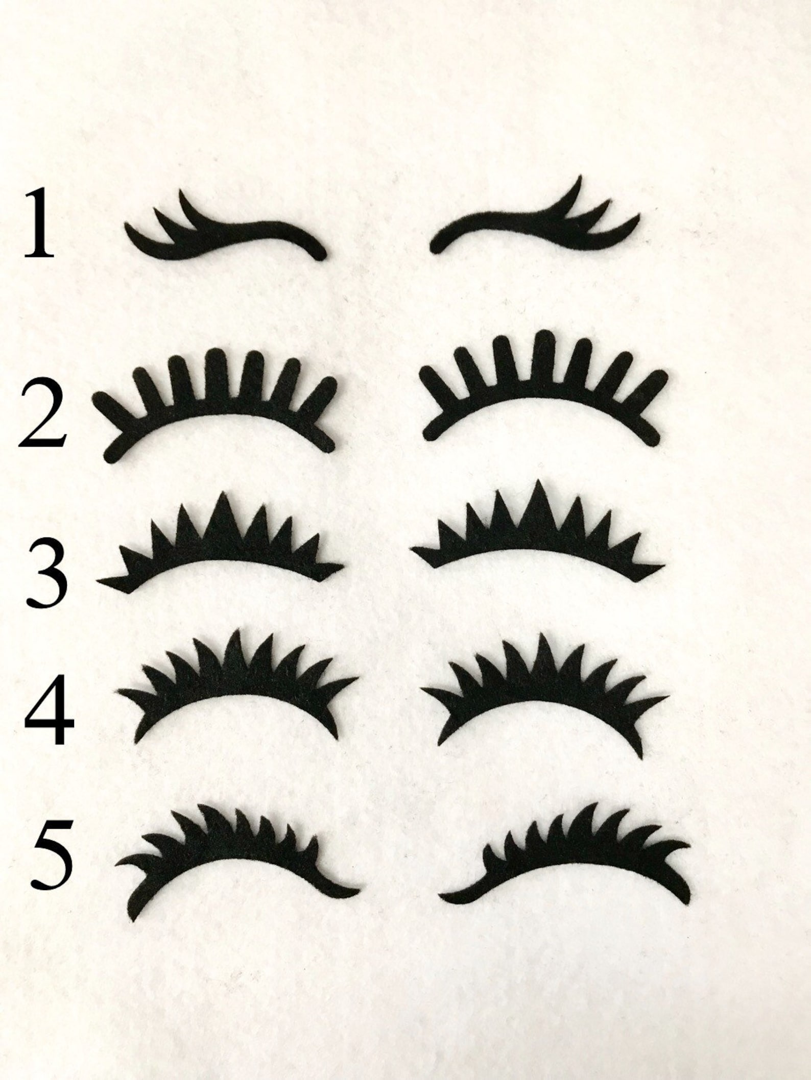 Black Felt Eyelashes 2 2.5 inch Felt eyelashes Unicorn Etsy