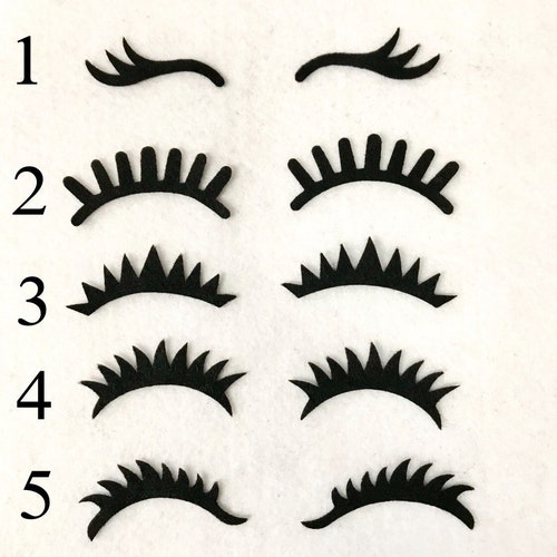black felt eyelashes 2 2 5 inch felt eyelashes unicorn etsy
