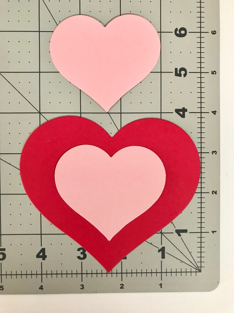 Valentine Hearts Die Cut Red Hearts Cardstock Hearts Choose Etsy