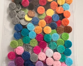 120 Pieces 2mm Thick Felt Circles, 28 Assorted Colors, Approx 0.3"in diameter