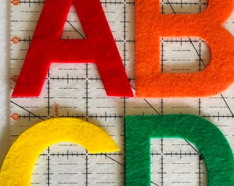 Adhesive Felt Alphabet Letters Uppercase  3.5inch tall  Felt Letters peel and stick