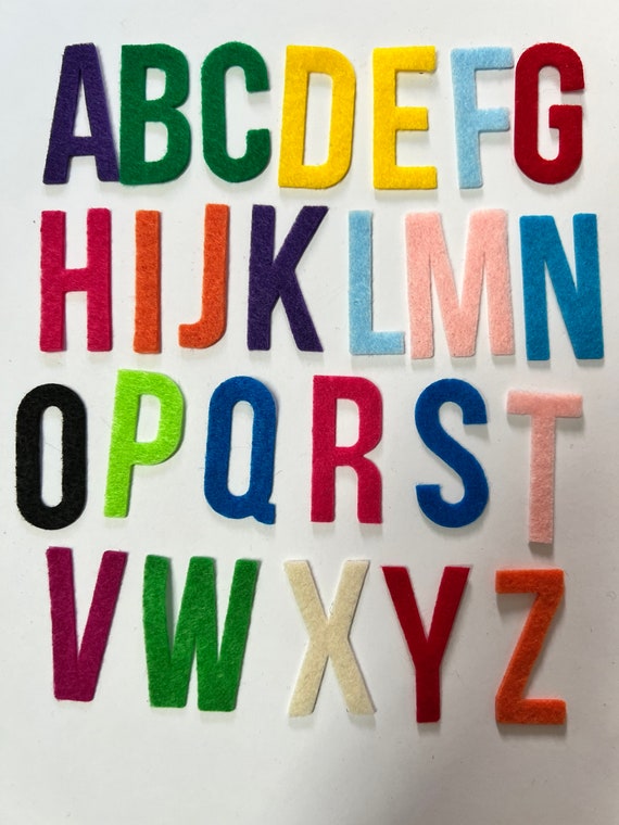 1.75 Inch Letters, Iron On, No Sew Felt, Upper Case Letters Alphabet 26  Colors to Choose From. 