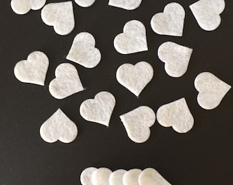 100 - Die cut felt hearts, 0.5", 0.75", 1", Craft supplies, Wax dipping felt, Scrapbooking supplies, Embellishments