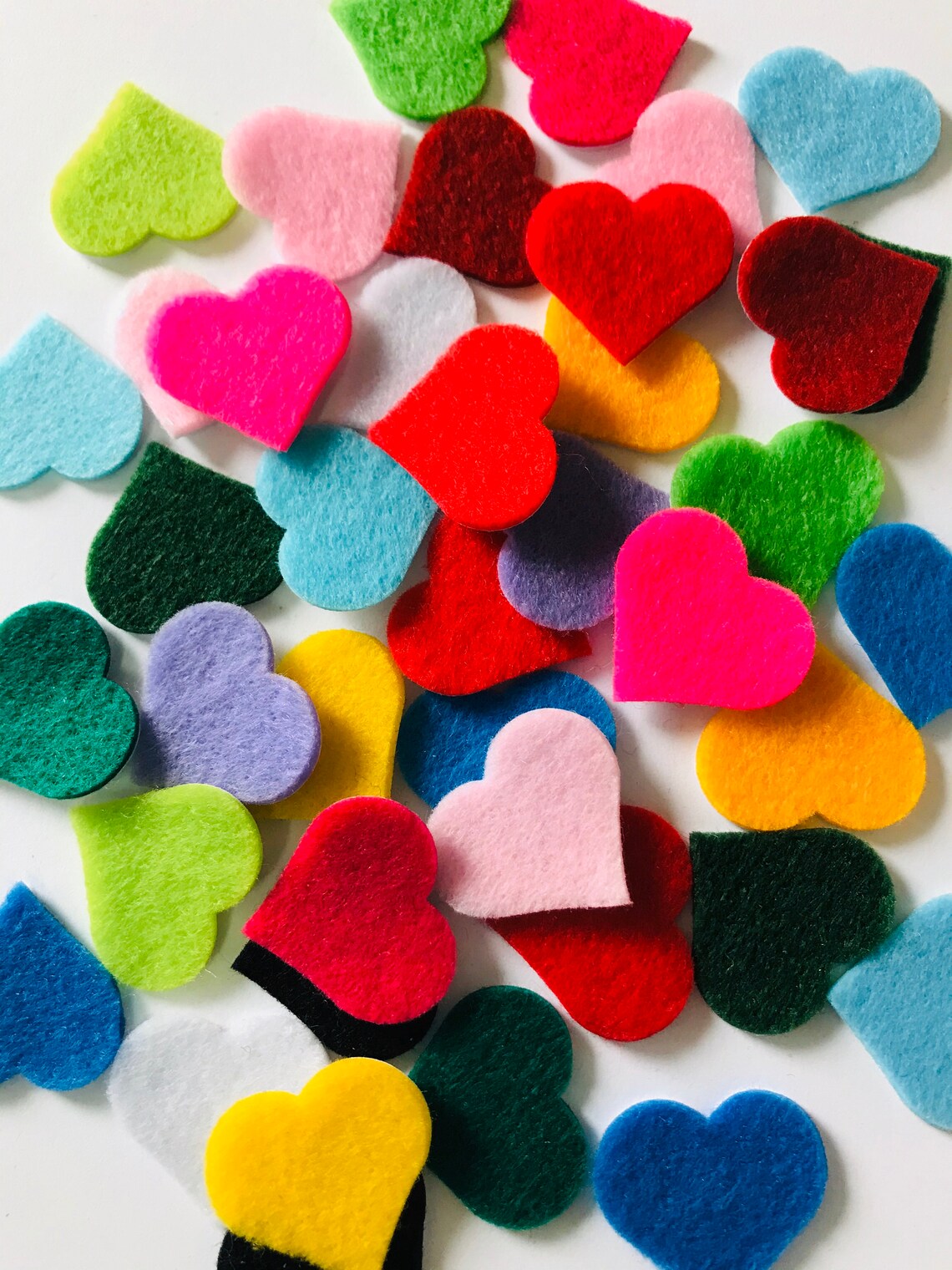 100 Adhesive Felt Hearts 1/2 3/4 1 Felt Etsy