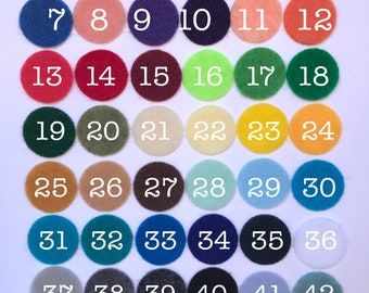 100 Felt Circles, 1/4"- 5", Die Cut Felt Circles, Choose your Color and Size,