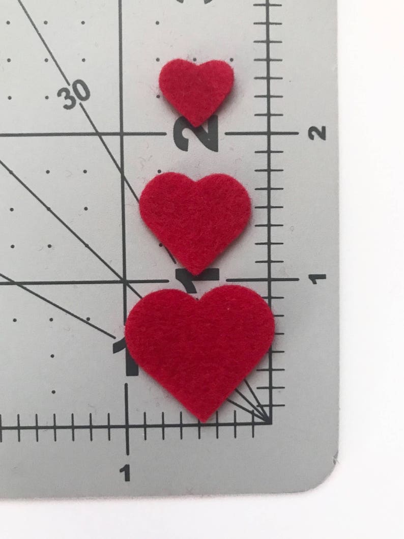 Felt Hearts 3/4 Die cut felt hearts Mini Hearts Felt Etsy