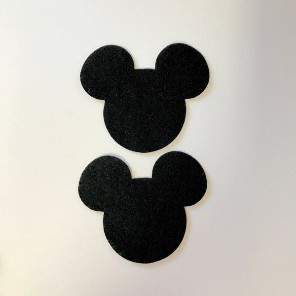 12 Large Felt Mickey Mouse, 4.5 inch by 3.8 inch Craft supplies , Eco fi felt Made in USA