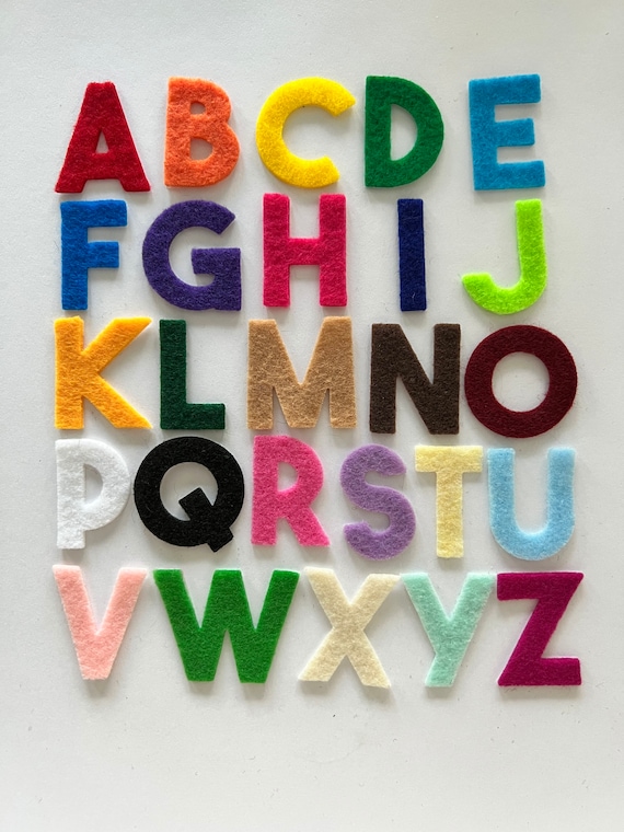 1.25 Letters, Iron on Letters, No Sew Felt, Upper Case Letters, Alphabet 1  1/4 Tall, 26 Colors to Choose From. 